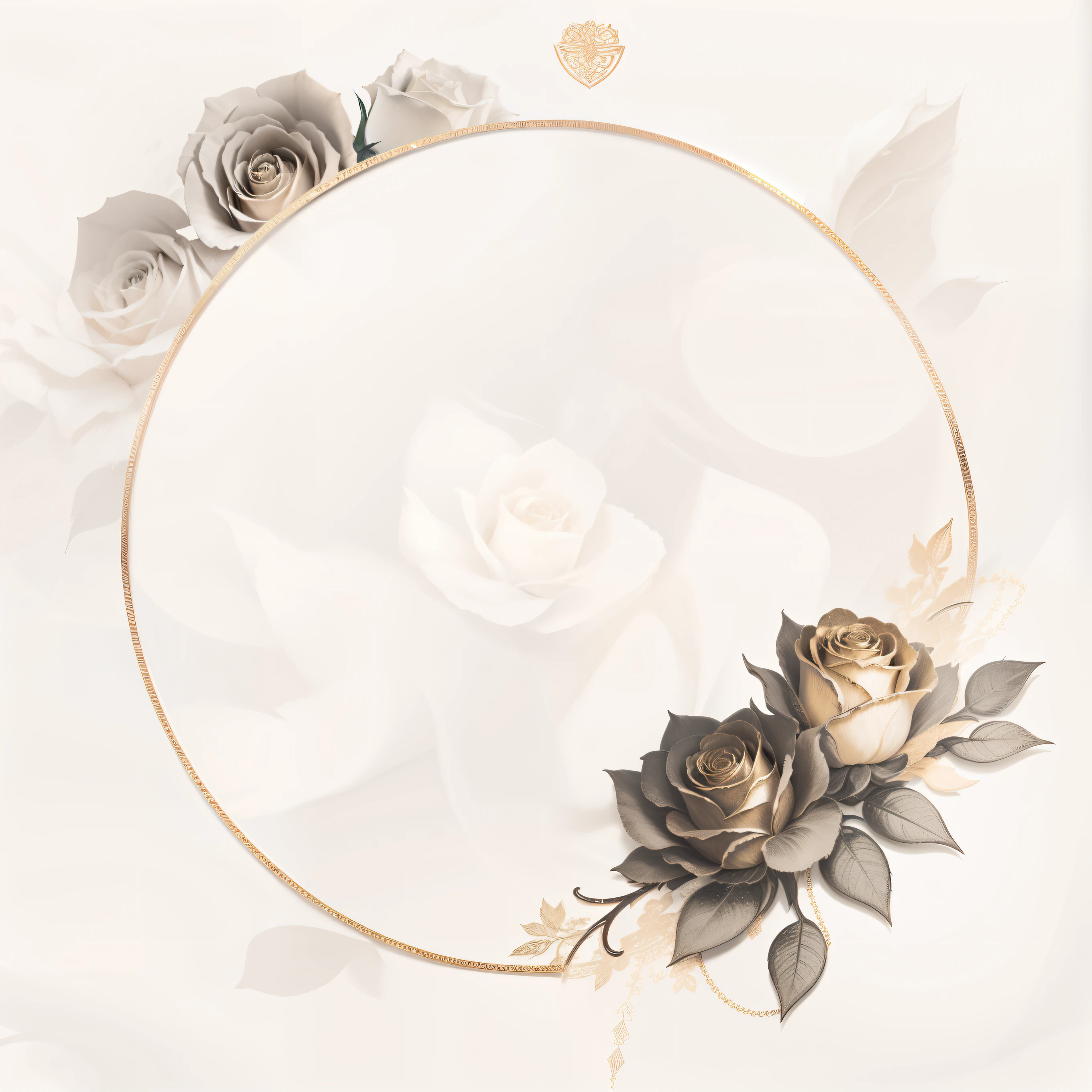Fully detailed golden rose
