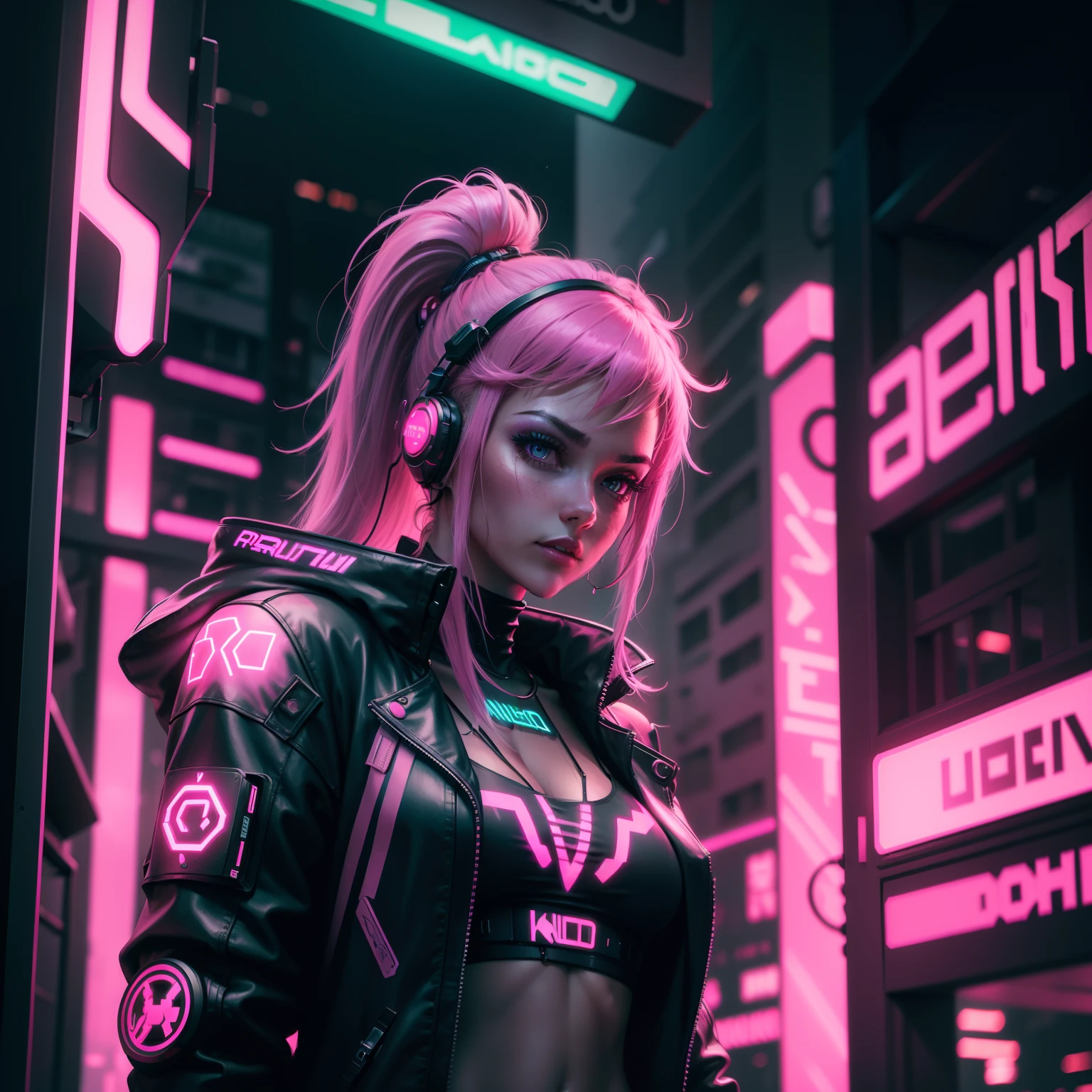 Cyberpunk pink neon