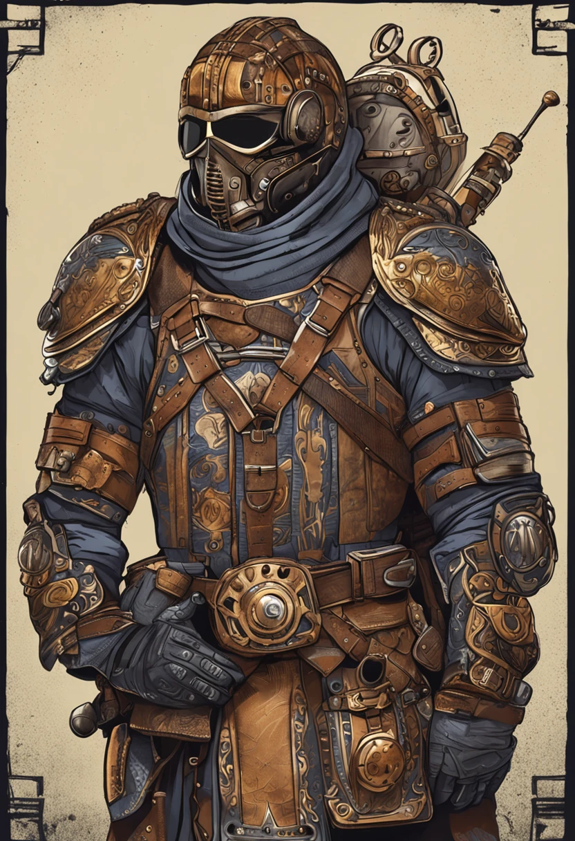 guerreira de armadura pesada estilo steampunk
