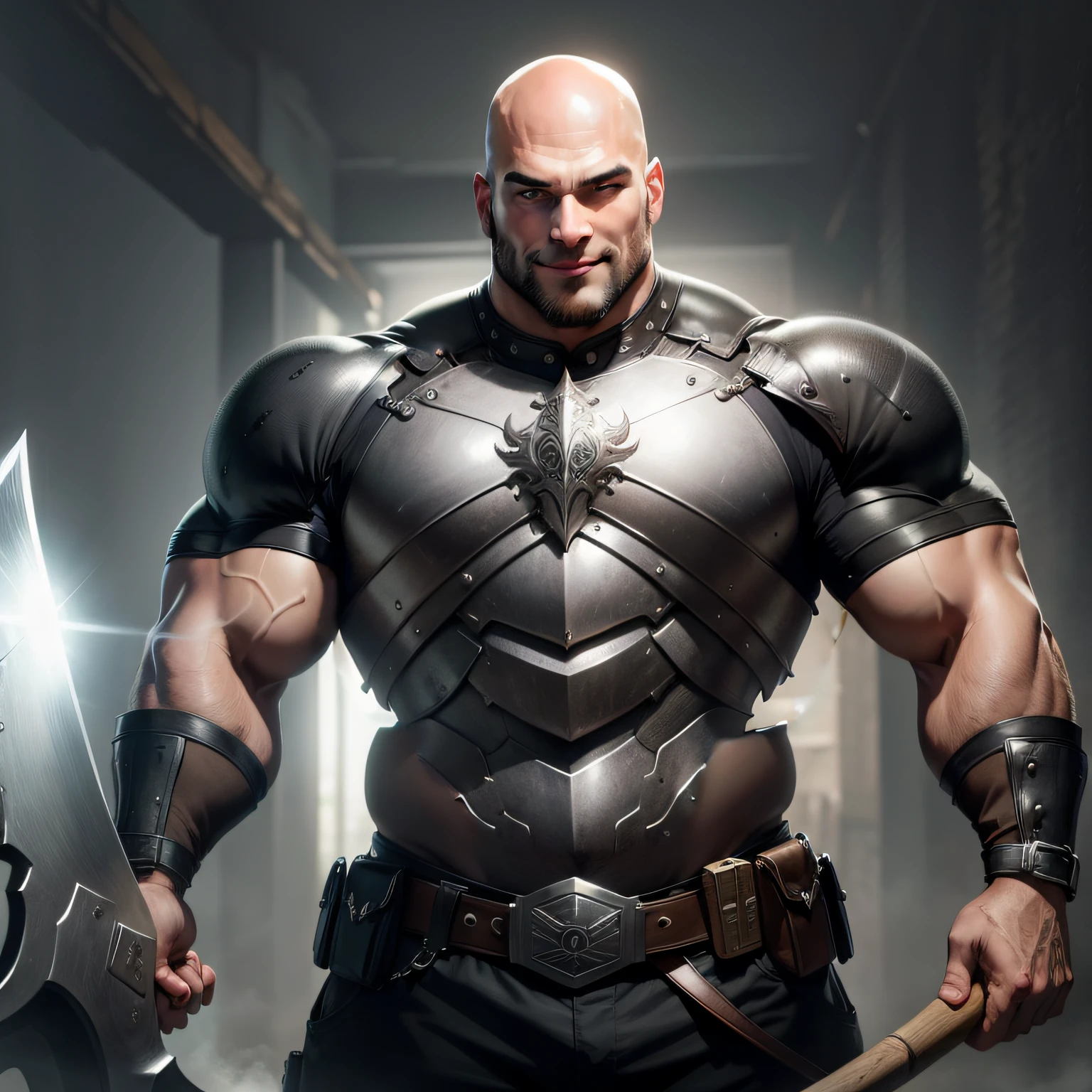 Black and silver armor