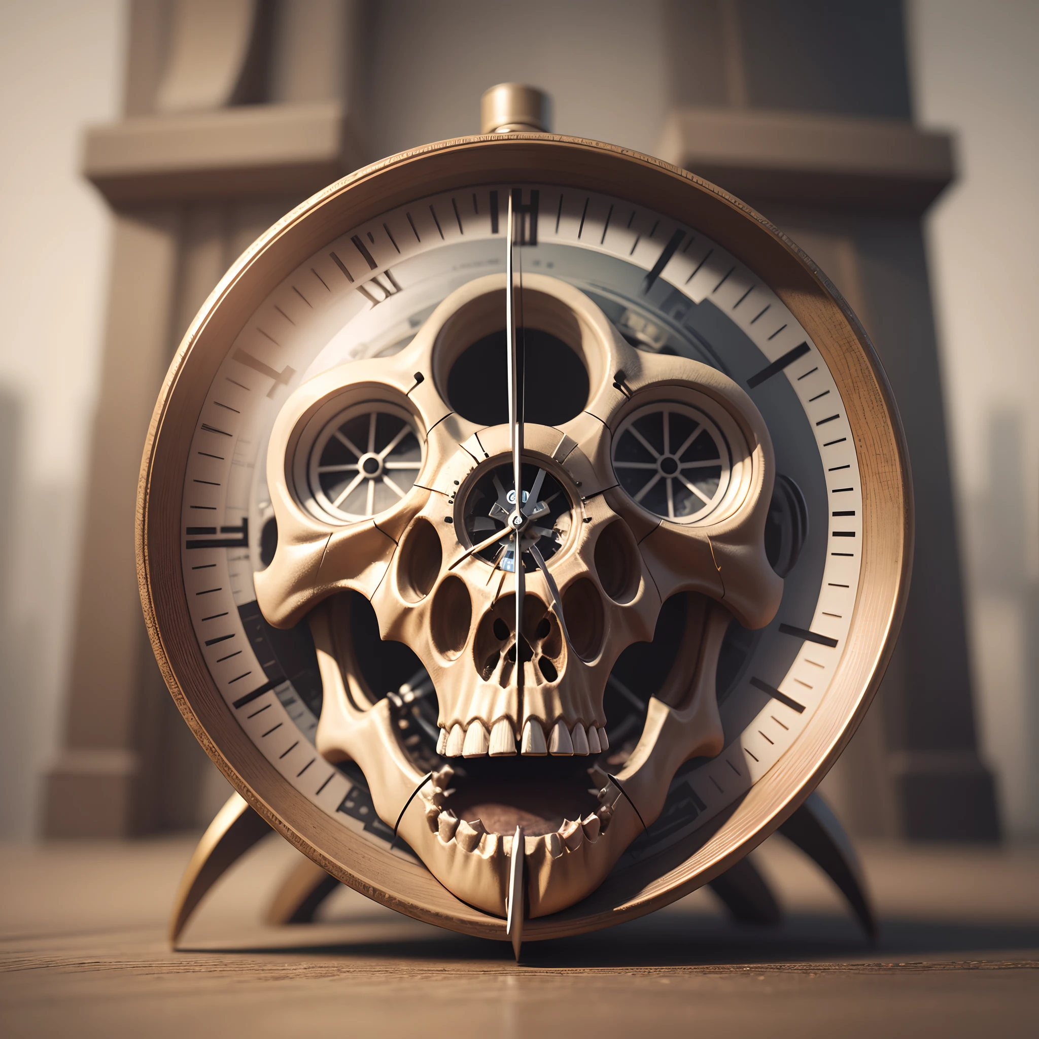 Clock format skull, full HD, 3D, 4K, ultra realistic, ultra detailed, hyper realism, hyper perfectionist, ultra magnificent, highly extraordinary, rigidly sensational, ultra sublime, hyper exquisite, ultra In-depth, hyper-accurate, highly accurate, very thorough, extremely particularized, rich in uniqueness, hyper-pragmatic, abundant in common sense. --auto --s2