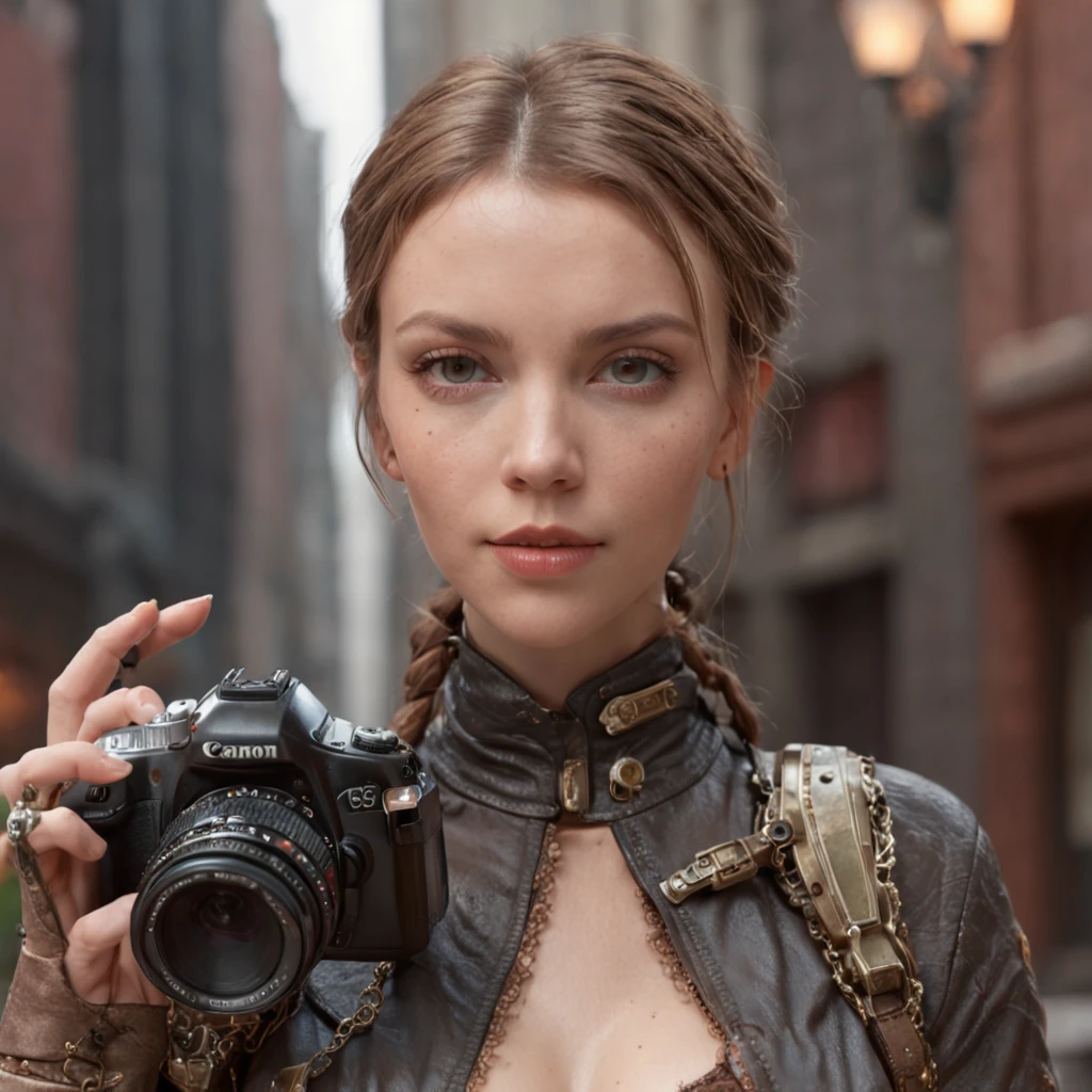 (professional 3d render:1.3) af (Realistic:1.3) most beautiful artwork photo in the world,Features soft and A steampunk inventor time traveler with a mechanical parrot on her shoulder, scarlett johansson, full body view, seeing camera,standning urban steam punker city, rendered in the antique painting style of Tim Cantor.
Oil painting on canvas, intricate, detailed face features, sharp eyes, soft skin, tapestry, photorealistic, hyper detailed, delicate detail, ultra realistic, high definition, Split Lighting, cinematic postprocessing, very beautiful, glamorous, bewitching, marvelous, fabulous, unique, eye-catching, heavenly, gorgeous, seraphic, detailed face, delightful, radiant, adorable, very pretty, ((masterpiece, best quality, award-winning)). wlop ilya kuvshinov, and greg rutkowski and alphonse mucha gracias, (Global illumination, Studio light, volumettic light), heavy rain, particles floating, lotr, fantasy, elf, full bodyesbian, ((Dark and ancient city background:1.3)),CGSesociety,art stations