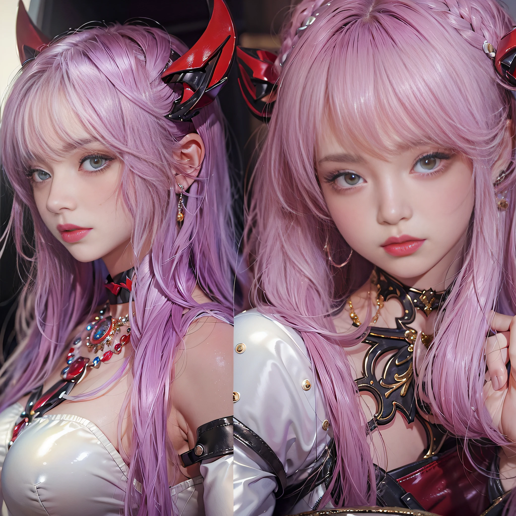 ((masterpiece:1.4)、(top-quality:1.4)、(reallistic:1.7))、a beauty girl、Super sexy daughter、Super beautiful girl、1girl in、Glossy luxury latex、Luxury Latex Bodysuit、By Luis Royo、age19、Super Ultra Ultra Bikini、beautiful countenance、kawaii faces、Beautiful udder、Beautiful ass、A detailed eye、beautidful eyes、Raw photo、red-lips、Red high heels、a choker、a necklace、耳Nipple Ring、