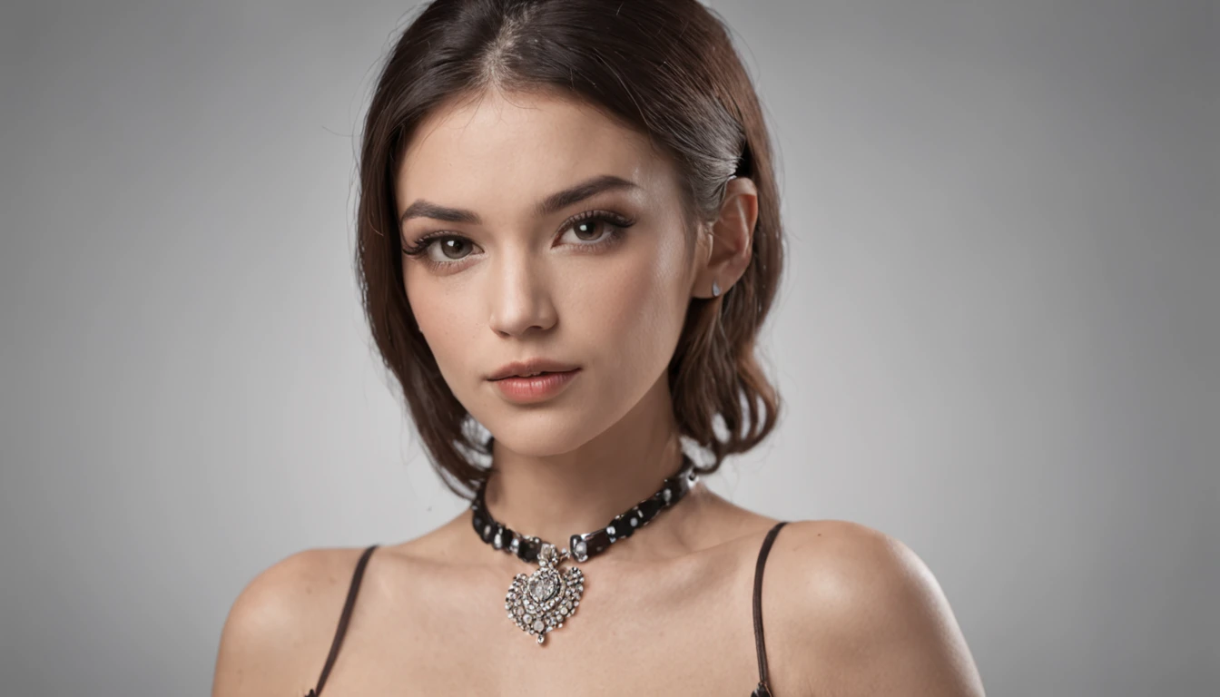 A beautiful and sexy gangster girl with a simple background