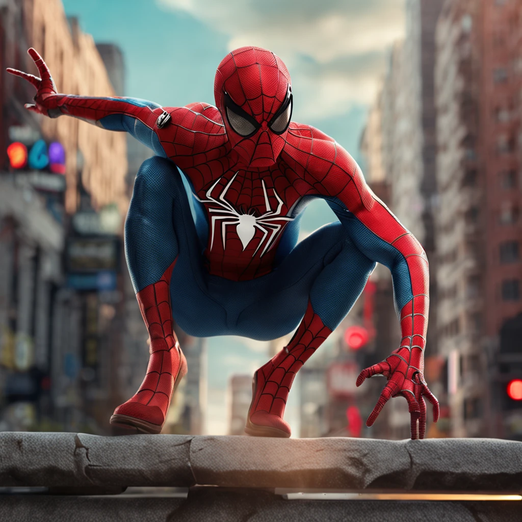 a Spider-Man on top of a spider sky 8k movie scene