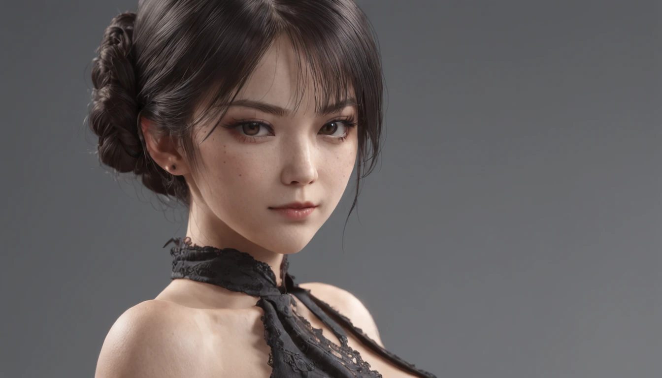 A beautiful and sexy gangster girl with a simple background like a girl with a full body portrait in a anime dress in the anime style of Rope and Rain by Tomoyuki Takeya+Lyoto Machida+Camille Pissarro and Yoji Shinkawa+Shinkai Makoto Style, character design