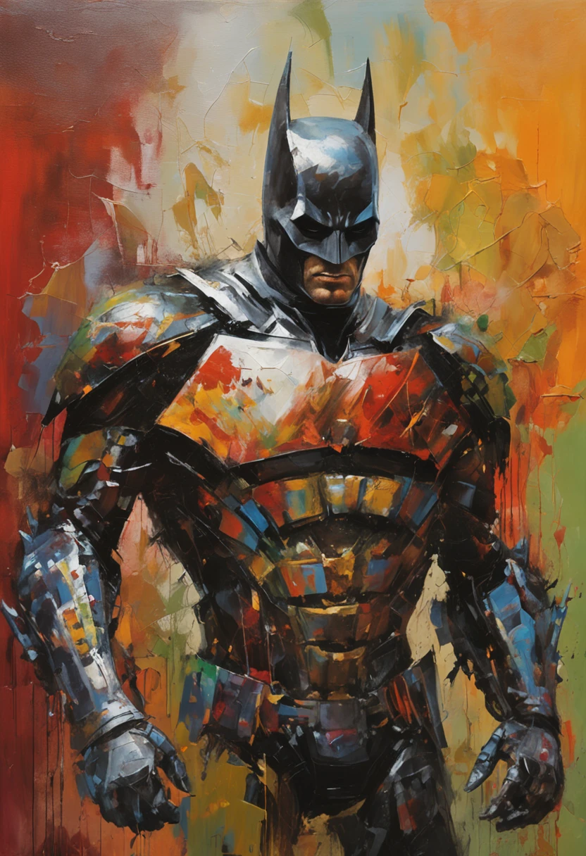 a Batman in cybernetic armor, ultra detalhado, cor vermelho . ::n_ desenho, Imperfection, baixa qualidade, boneco, jogo, anime, assinatura