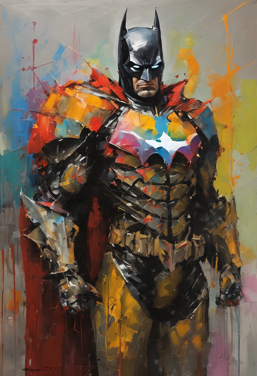 a Batman in cybernetic armor, ultra detalhado, cor vermelho . ::n_ desenho, Imperfection, baixa qualidade, boneco, jogo, anime, assinatura