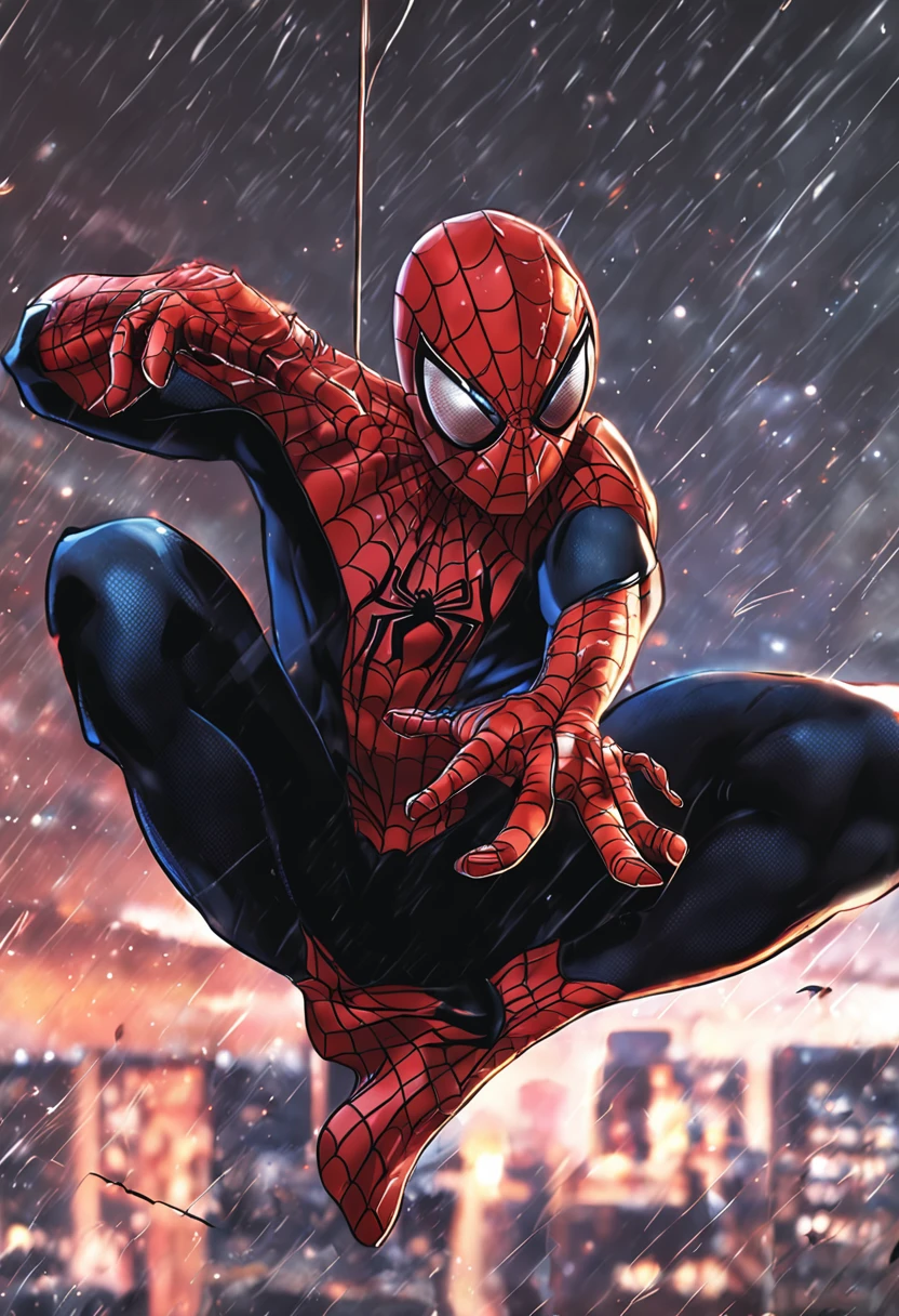 homem aranha encima da casa branca 8k ::n_style drawing, Low quality imperfection, doll, game, anime