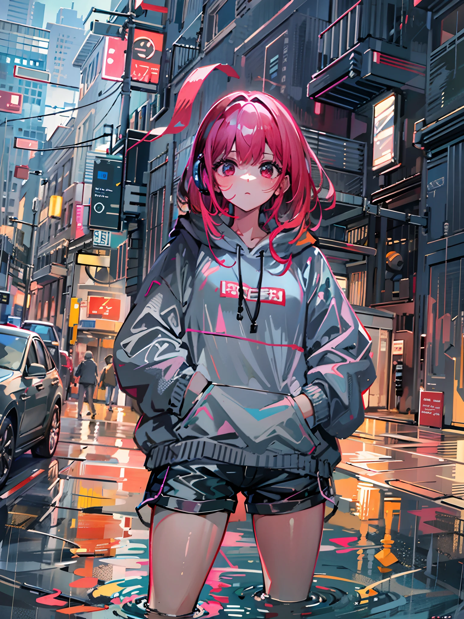 Background with、A city scape、Sateen、Exterior walls of buildings