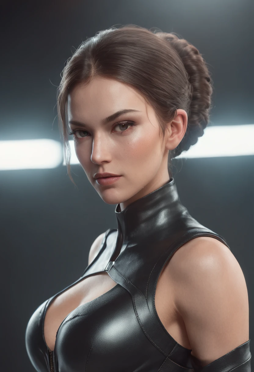 Close-up de uma mulher em um traje futurista com uma espada, Trends in ArtStation 4K, Artgerm Julie Bell Beeple, 3D rendering of 8k character art, trends on artstation:3, rossdraws volumetric lighting, trends on artstation, Trend at Artstati628 headquarters/200on, trends in Artstation HD, greg rutkowski octane render, Octane CGsociety retro future, fotografia de alta moda, Vogue Italy, lente amarela futurista, Editorial de Moda, Fotografado no (((Hasselblad H4D 200Ms digital camera))), (((Ultra realista))), (((super detalhado))).foto natural, shot with a professional camera, em.s. cortar, HDR, 16k.