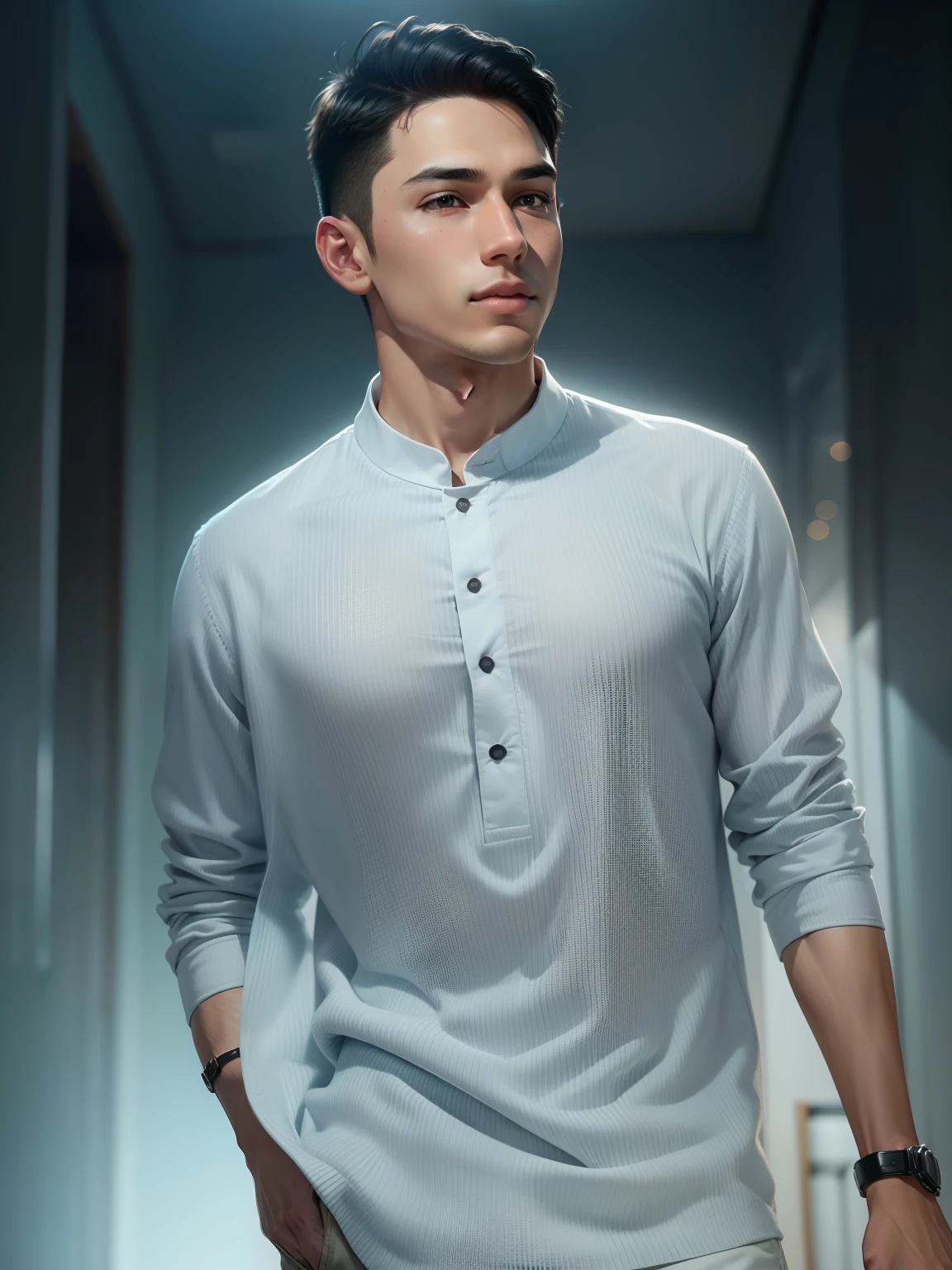 Change background,handsome boy clear face