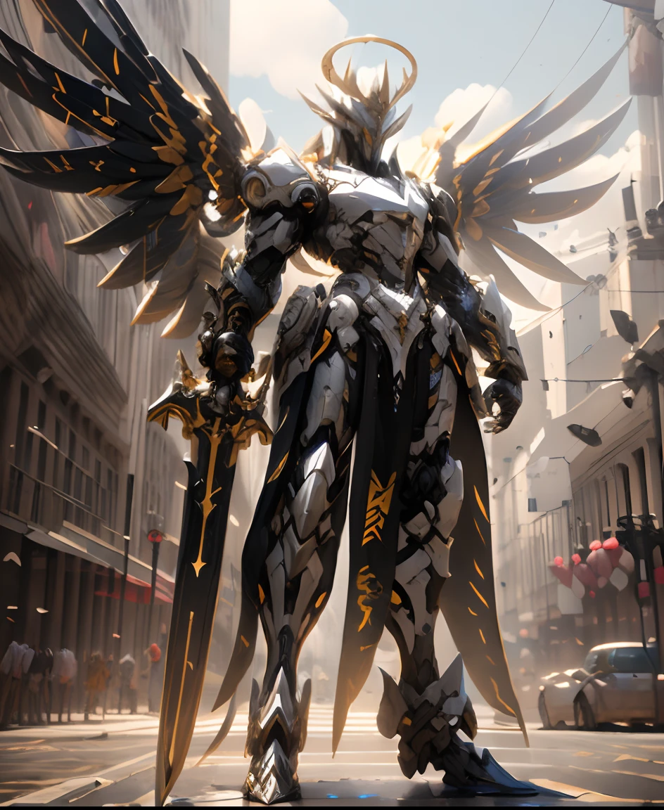 Cyborg angel king, epic, HDR, hyper-detailing, cinematic ligh