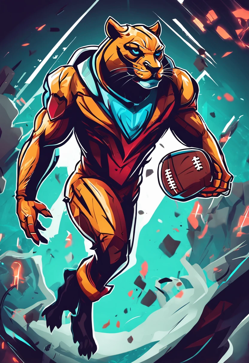 panther wearing a lab coat, eSport mascot nfl logo design