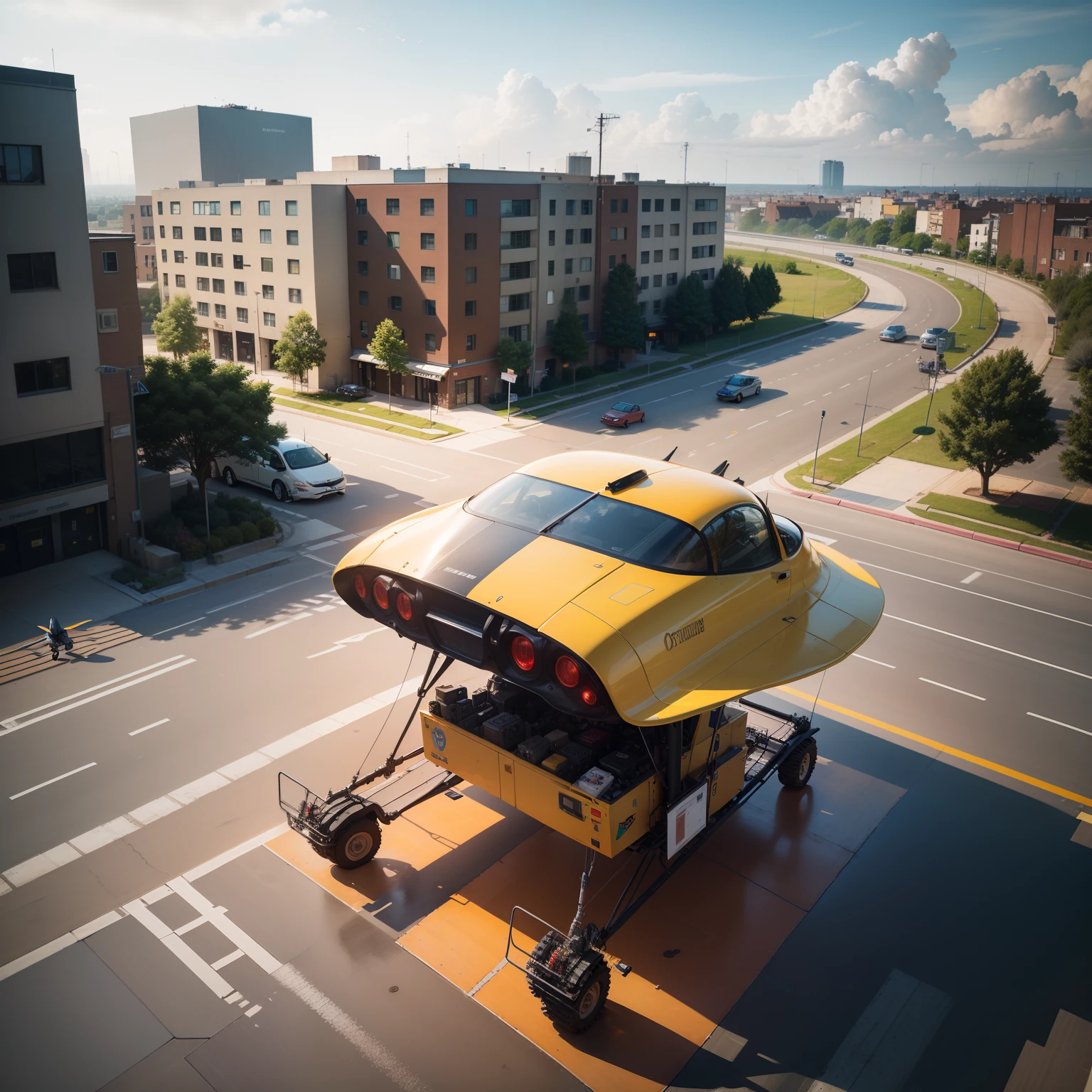 An efficiency symphony: interconnected autonomous aerial and ground vehicles reduce congestion and emissions."