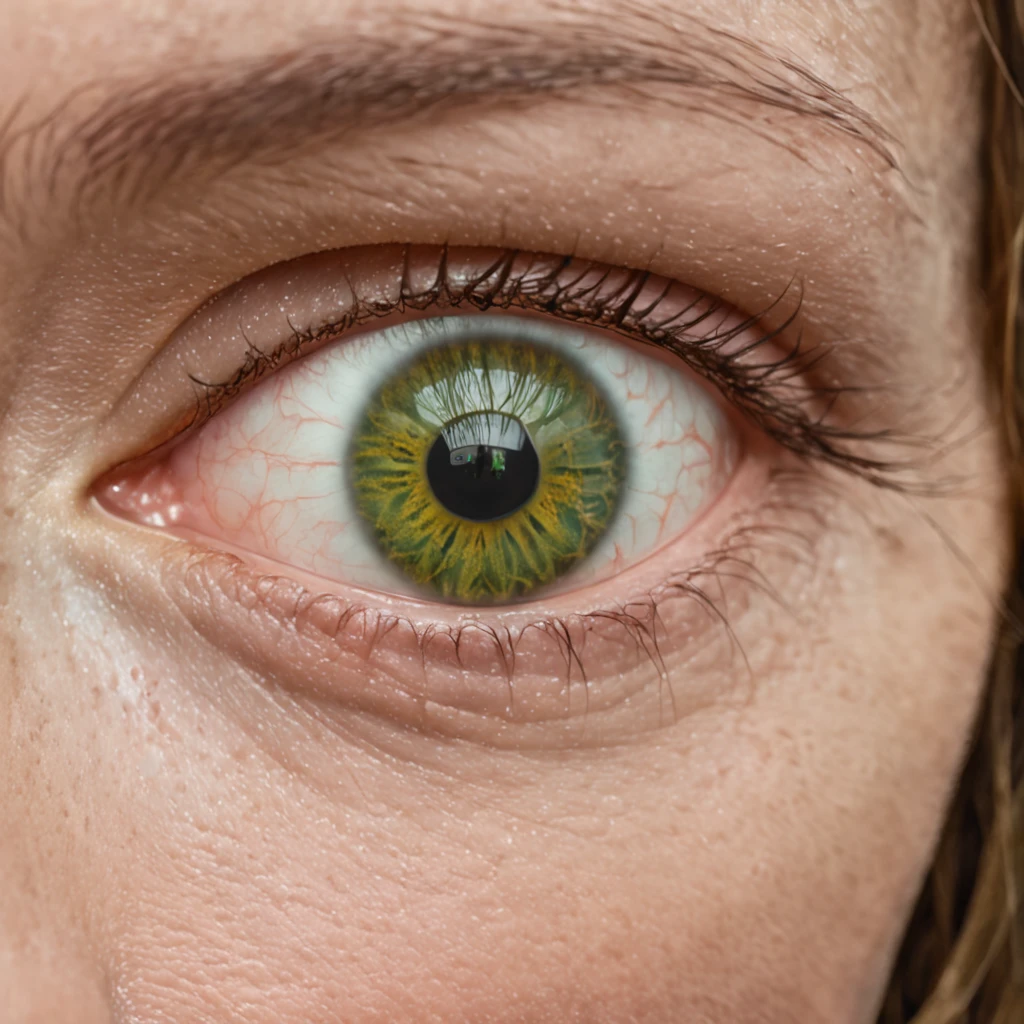 There is a closeup of a person's eye with green and yellow decorations, um olho humano, olhos humanos, Fantastic detailed eyes, foco intrincado nos detalhes dos olhos, eye with roses and orchids inside, super detailed eyes, pele verde com escamas, arte ocular, Olho Verde, pele verde. intrincado, Olhos detalhados, olhos intrincados