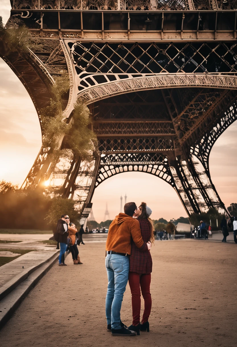 They are taking a selfie next to the eifel tower, imagem de perfil, foto de perfil, paris, foto de torre eifel, foto selfie, em uma praia, Fotografia selfie 8k,  Foto de perfil, Standing near the Eifel Tower in Paris