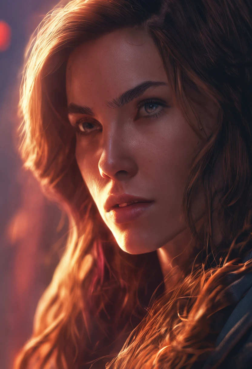1fille, portrait, Realstic, face, corps entier, side lighting, wallpaper