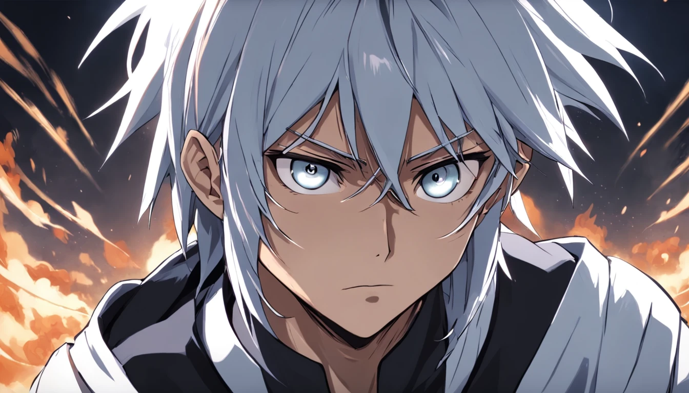 masterpiece,best quality, anime coloring, (Dark_world,red background, red sky, snowing), 1boy, karasu, cowboy shot, grey hair, long hair, serious look,
<lora:NoeinV1.5:1>