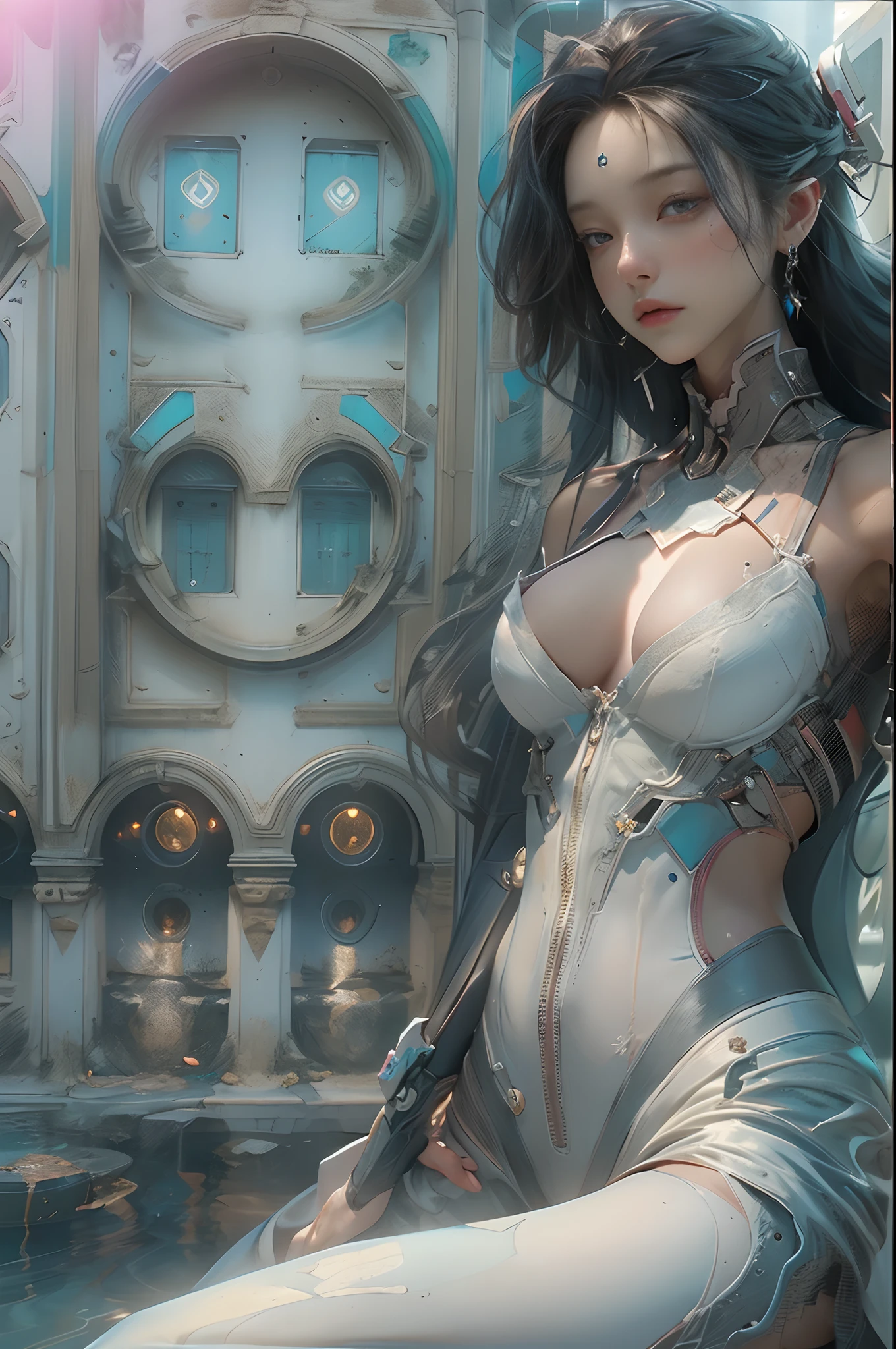 ((Best quality)), ((masterpiece)), (detailed:1.4), 3D, an image of a beautiful cyberpunk female,HDR (High Dynamic Range),Ray Tracing,NVIDIA RTX,Super-Resolution,Unreal 5,Subsurface scattering,PBR Texturing,Post-processing,Anisotropic Filtering,Depth-of-field,Maximum clarity and sharpness,Multi-layered textures,Albedo and Specular maps,Surface shading,Accurate simulation of light-material interaction,Perfect proportions,Octane Render,Two-tone lighting,Wide aperture,Low ISO,White balance,Rule of thirds,8K RAW,