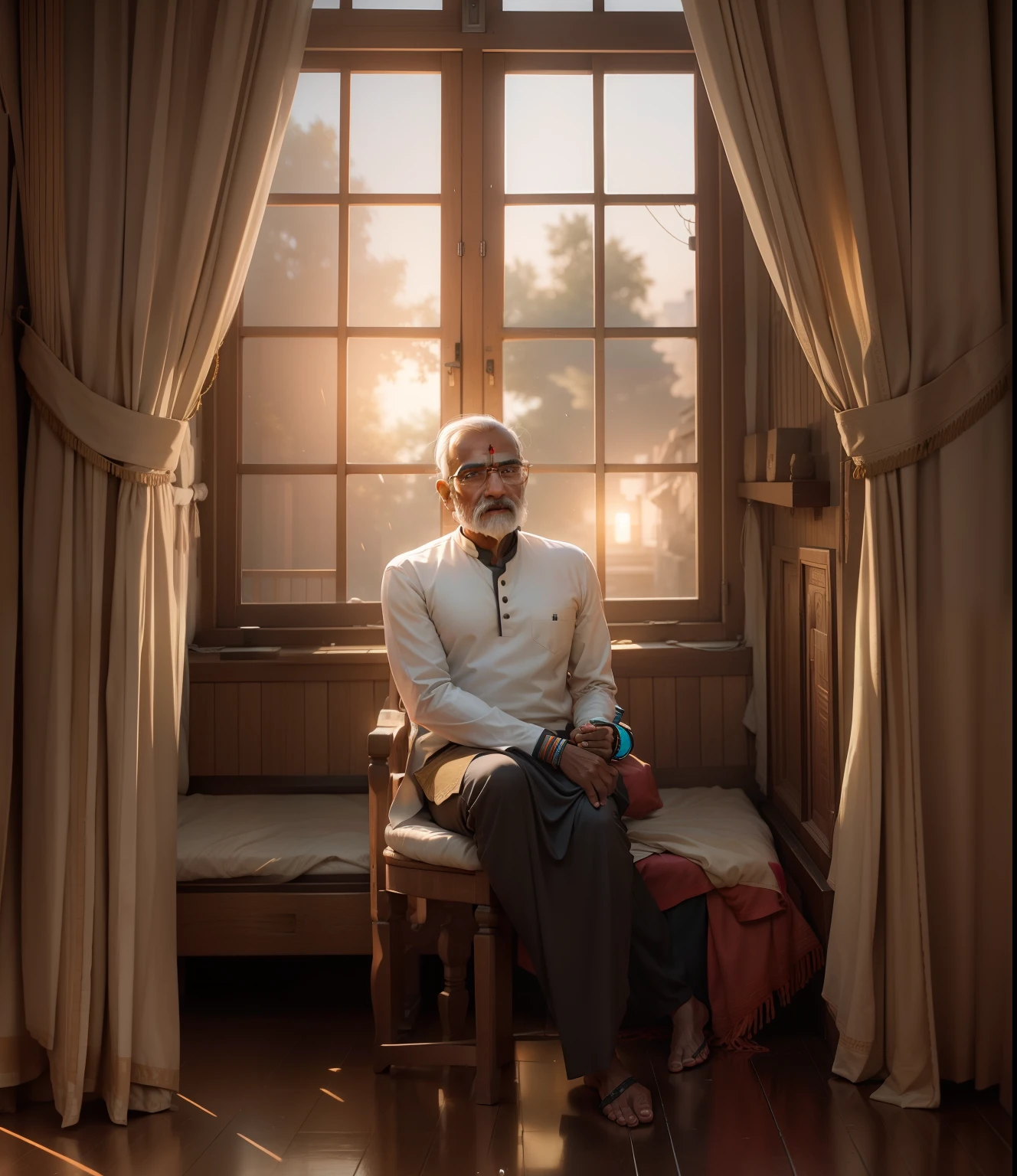 4k cyber realistic Indian father