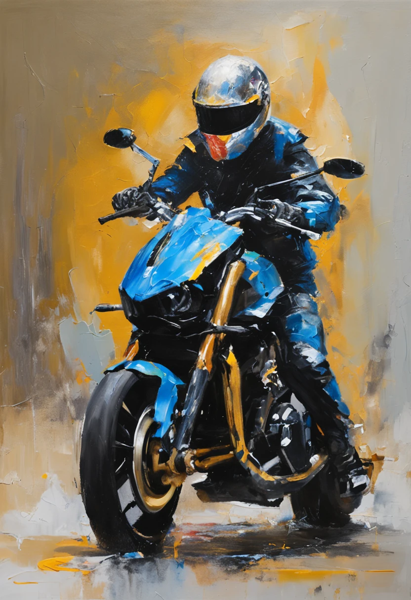 moto futurista, azul escura com detalhes pretos e cromados, luz dourada batendo do lado direito