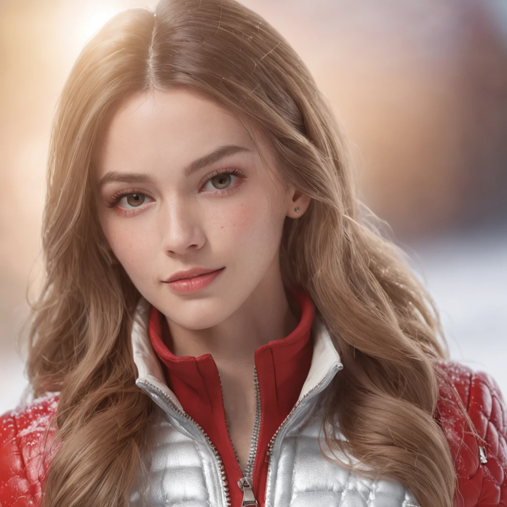 (professional 3d render:1.3) af (Realistic:1.3) most beautiful artwork photo in the world，Features soft and shiny female ice skater, ((1 girl, blonde hair, hazel eyes, long hair, curly hair, earrings, freckles, jewelry, lips, smiling, female ice skater, wearing a red jacket, parted lips)), full body 8k unity render, action  shot, skin pore, day, stadium background, Detailed, Detailed face, (vibrant, photograph realistic, Realistic, Dramatic, Dark, Sharp focus, 8K), ((((Wear jacket)))), (Intricate:1.4), decadent, (Highly detailed:1.4), Digital painting, rendering by octane, art  stations, concept-art, smooth, Sharp focus, illustration, Art germ, (loish:0.23), (Global illumination, Studio light, volumettic light), ((stadium background:1.3)),CGSesociety,art  stations