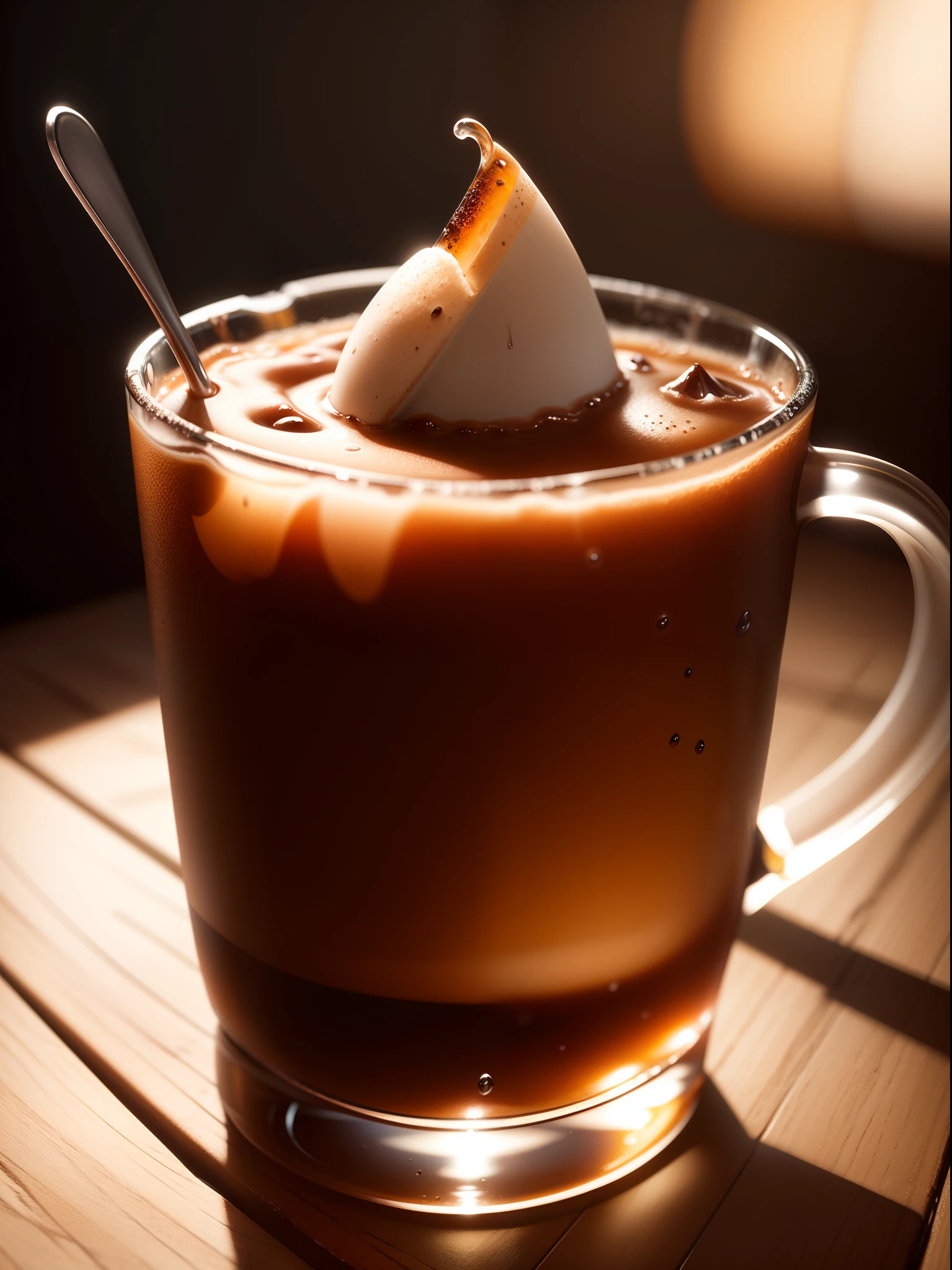 ((focused realism)) , (sony alpha a7), (cup of cold coffee), realistic photo shoot, detailed capture, professional lighting, precise composition, accurate colors, high resolution, precise details.