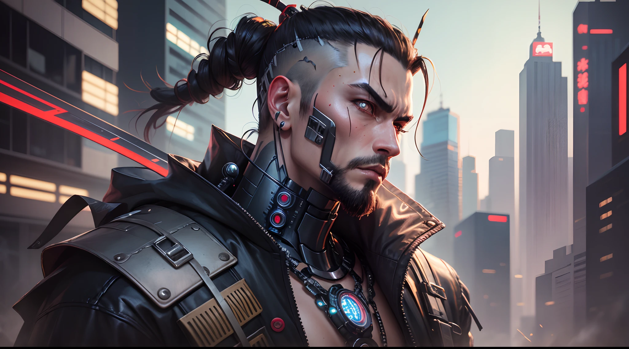 a full body up of a male cybernetic samurai, cyberpunk samurai, cyberpunk angry looking cybernetic samurai, cyberpunk samurai, cyberpunk geisha, hyper-realistic cyberpunk style, portrait of a cyberpunk samurai, cyberpunk horror style, cyberpunk cyborg wasp, advanced digital cyberpunk art, cyberpunk art ultrarealistic 8k, cyberpunk robotic, portrait of a cyborg samurai --auto --s2