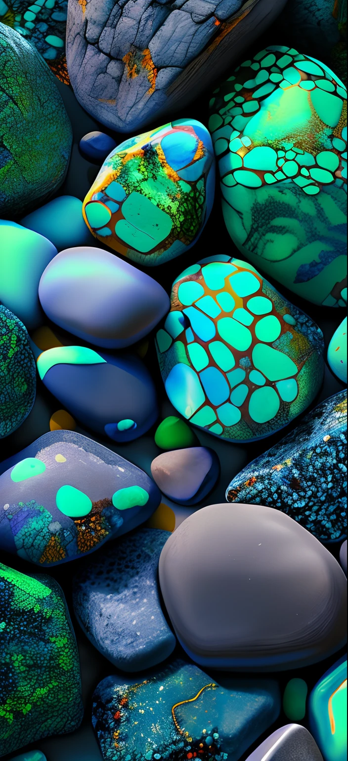 a close up of a bunch of rocks with a black background, rich azure tones, deep azure tones, amoled wallpaper, rich blue colors, blue toned, blue colors, wallpaper mobile, blue hues, shades of blue, blue - green tones, turquoise, blue tones, hd phone wallpaper, blue colours, turqouise, phone wallpaper hd, amazing detail digital art