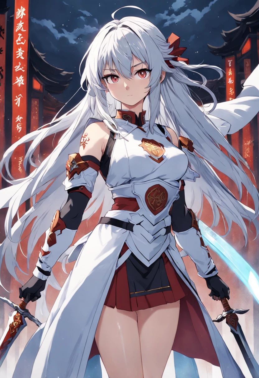 a picture of a character sheet with a picture of a woman holding a sword, best anime character design, human and dragon fusion, white haired deity, anime character, anime character reference sheet, akira from chinese mythology, official art, hyaku. detailed, mushoku tensei, as an anime character, knights of zodiac girl, manga character