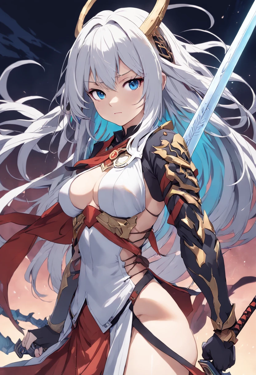 a picture of a character sheet with a picture of a woman holding a sword, best anime character design, human and dragon fusion, white haired deity, anime character, anime character reference sheet, akira from chinese mythology, official art, hyaku. detailed, mushoku tensei, as an anime character, knights of zodiac girl, manga character