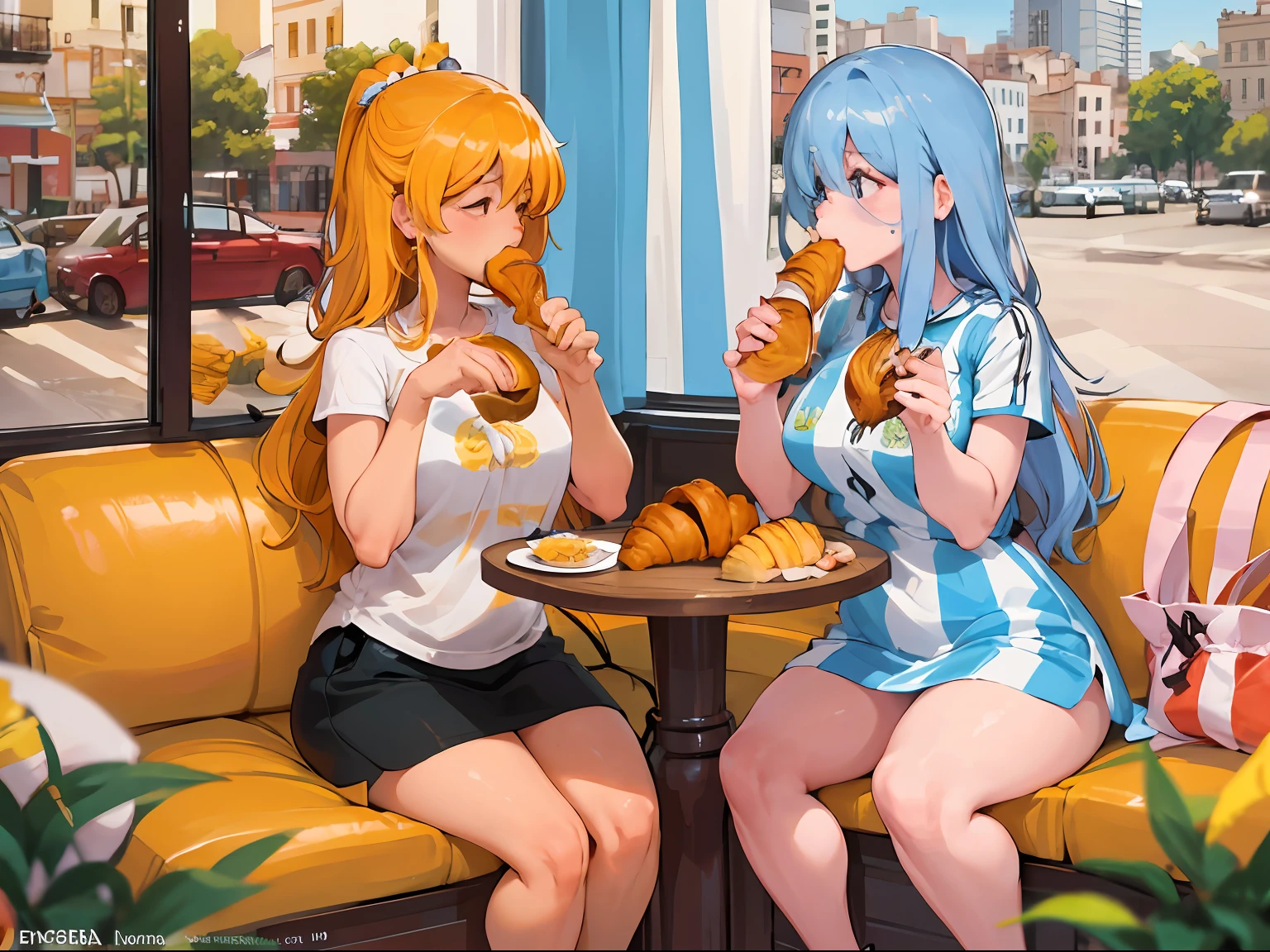 chica argentina comiendo croissants, medialunas, croissant, comiendo medialunas argentinas,