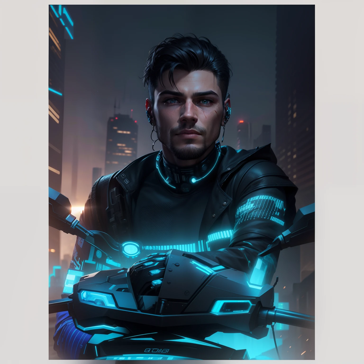 Cyberpunk handsome boy Realistic face...8k ultra uhd