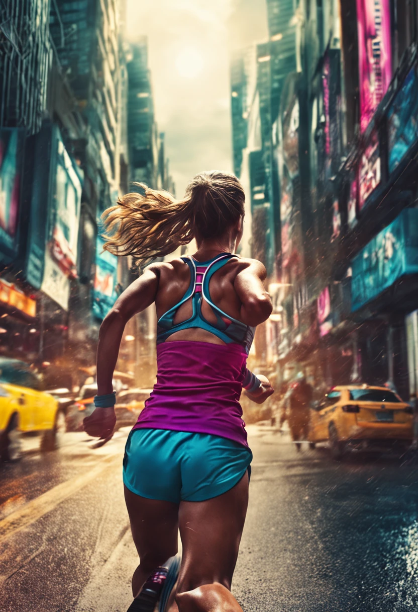 beautiful girl running sport fitness low angle good quality
