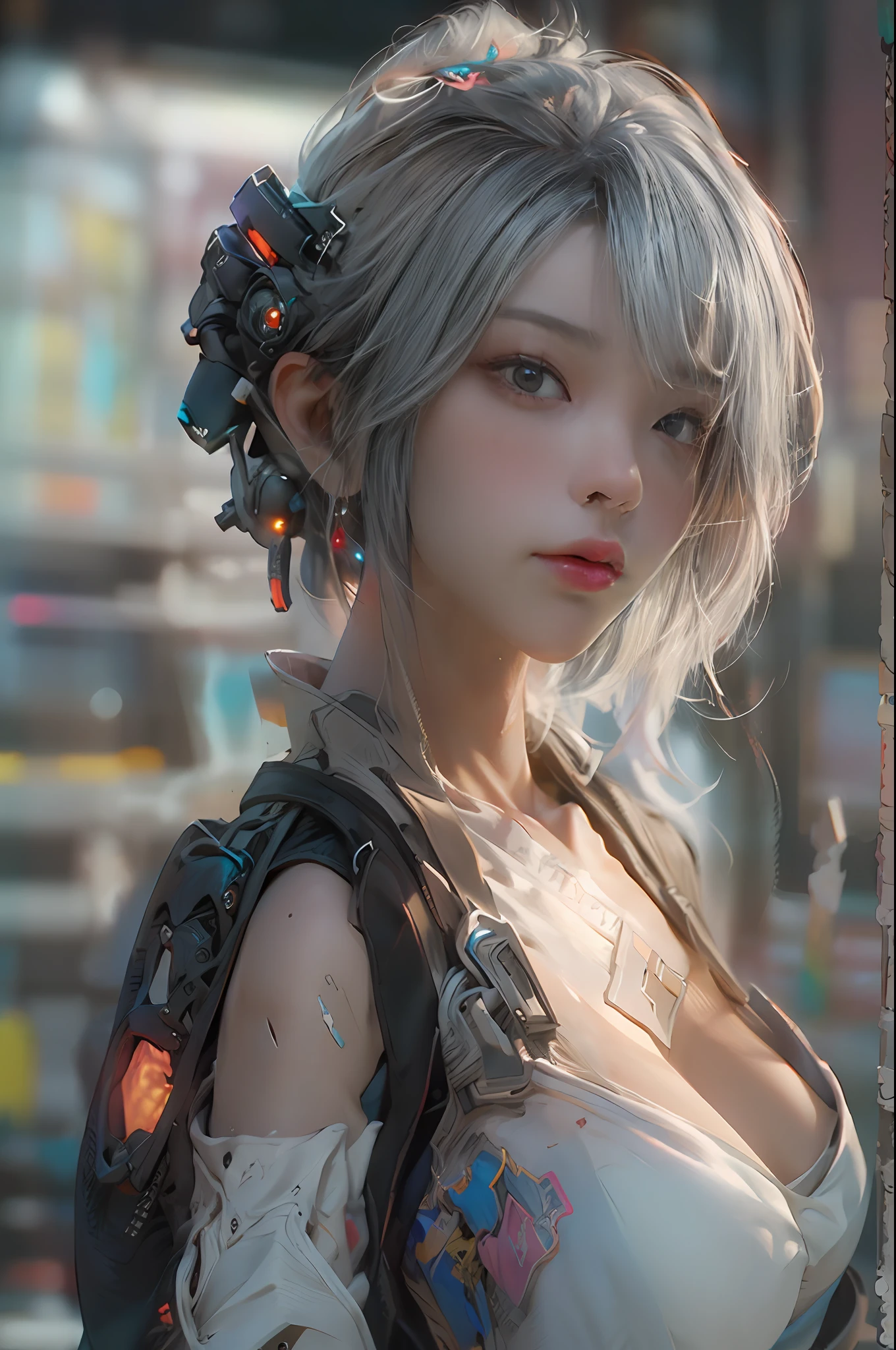 ((Best quality)), ((masterpiece)), (detailed:1.4), 3D, an image of a beautiful cyberpunk female,HDR (High Dynamic Range),Ray Tracing,NVIDIA RTX,Super-Resolution,Unreal 5,Subsurface scattering,PBR Texturing,Post-processing,Anisotropic Filtering,Depth-of-field,Maximum clarity and sharpness,Multi-layered textures,Albedo and Specular maps,Surface shading,Accurate simulation of light-material interaction,Perfect proportions,Octane Render,Two-tone lighting,Wide aperture,Low ISO,White balance,Rule of thirds,8K RAW,