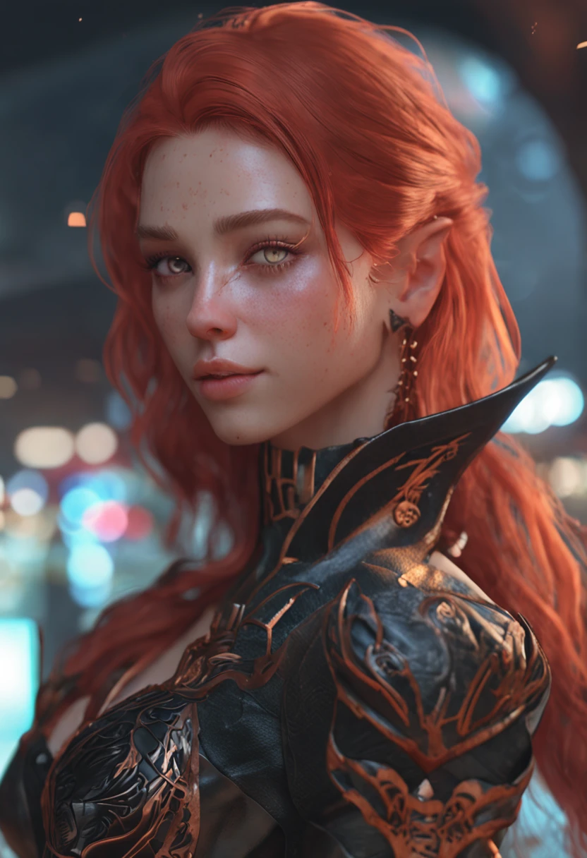 a close up of a woman with red hair wearing a leather outfit, 8k high quality detailed art, deviantart artstation cgscosiety, beautiful succubus, loish and wlop, alexandra fomina artstation, fanart best artstation, inspired by WLOP, wlop and artgerm, fantasy art style, 2. 5 d cgi anime fantasy artwork