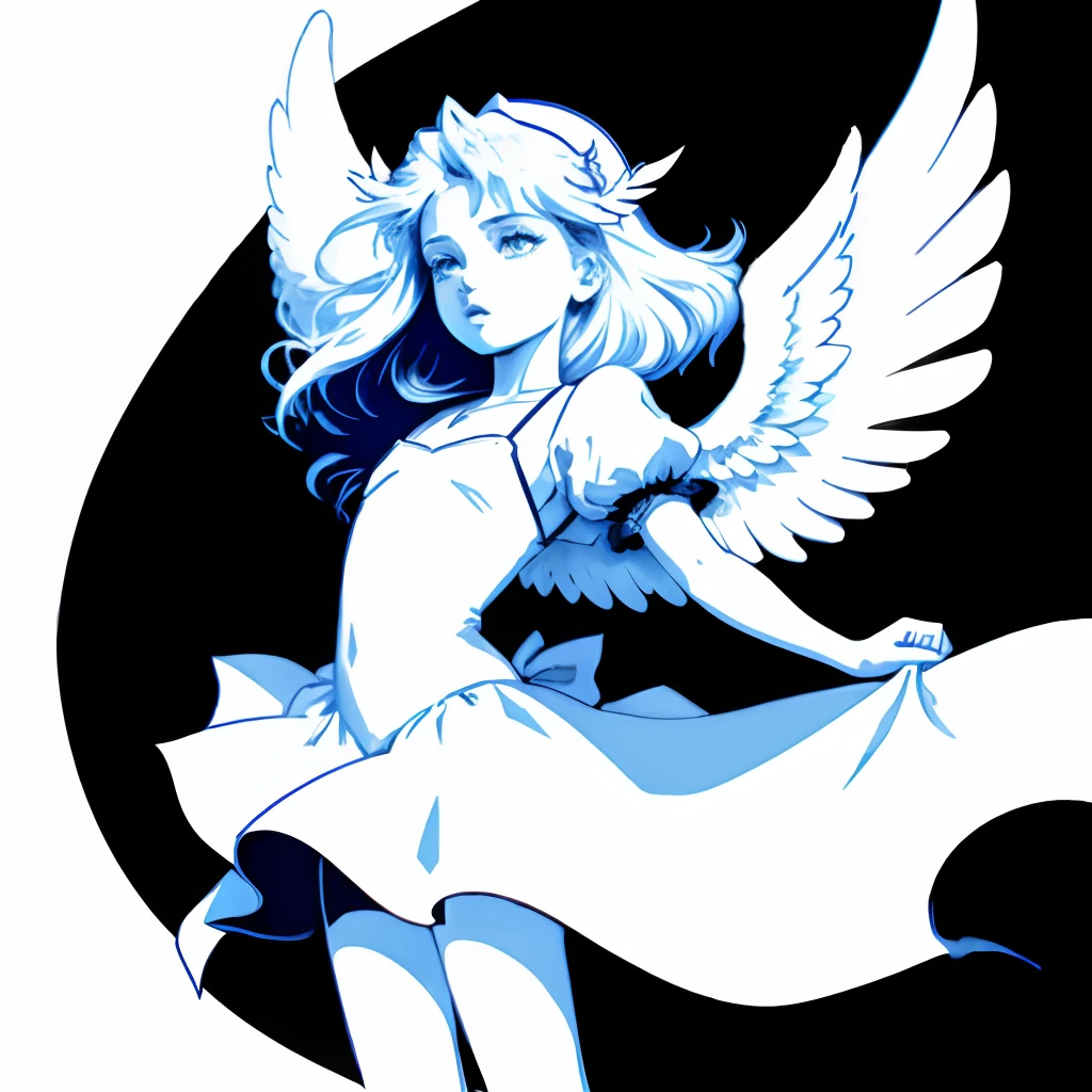 Angel, vector, 2d, flat color, white background