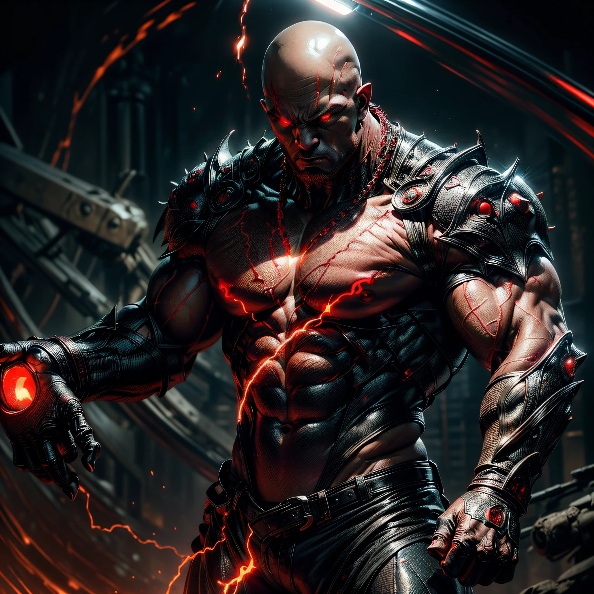 full body, 1 extremely detailed, muscular, angry pitbull monster, ((red eyes)), ((eyes popping out)), ((eyes emitting red glow):1.3), several thick chains covering part of the body, full body
(masterpiece: 1.5) (photorealistic: 1.1) (bokeh) (best quality) (detailed skin texture pores hair: 1.1) (intricate) (8k) (HDR) (wallpaper) (cinematic lighting) (sharp focus )