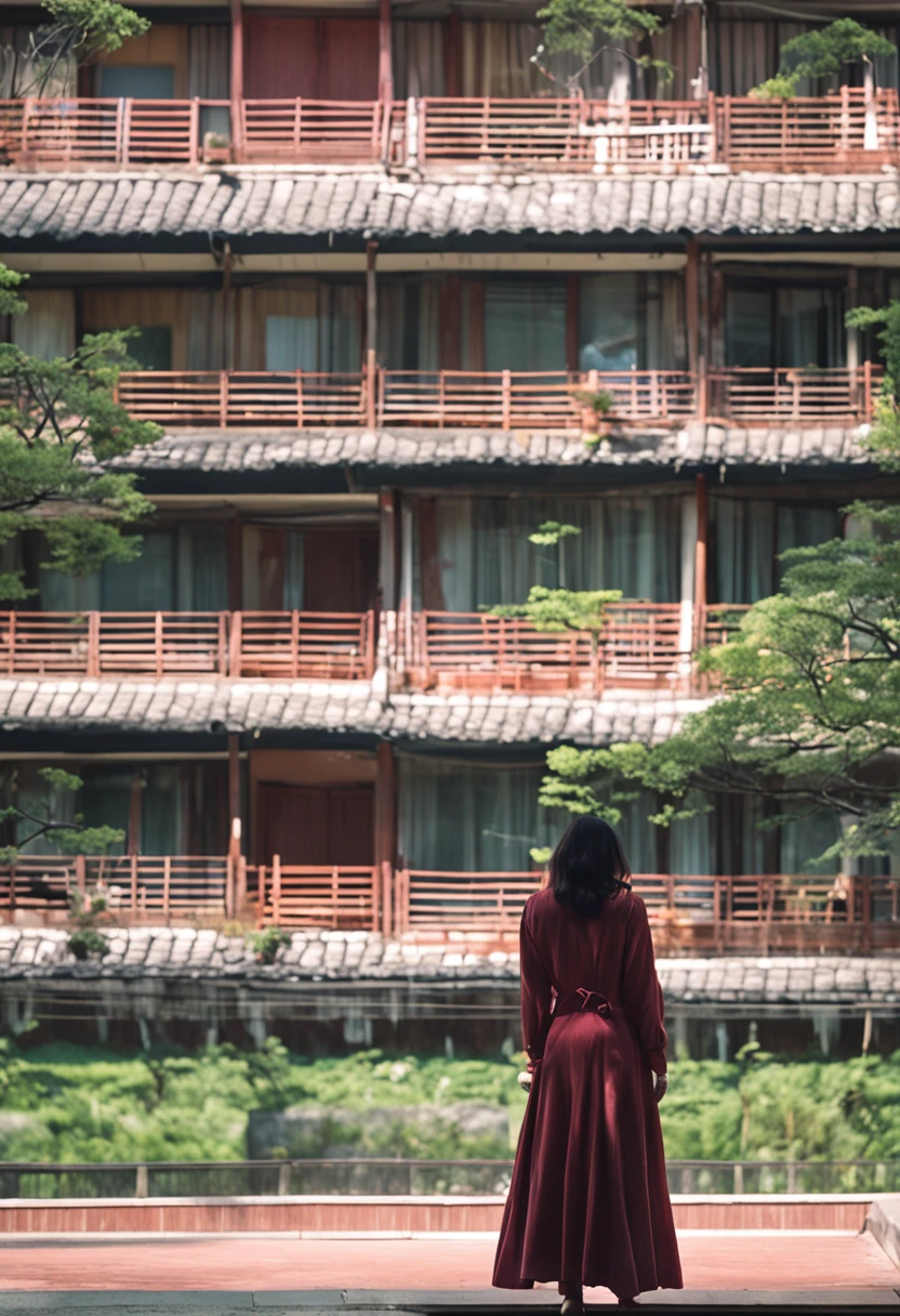 (top-quality、8k、32k、masterpiece、UHD:1.3)、profetional lighting、Japan woman with heavy makeup、One Woman、Beautiful aunt、48yo、48 years old,(wrinkle:1.5)、A detailed face、Detailed hand、full body、Perfect style、portlate、Outdoor pool、laughing、Tank top Bikini青