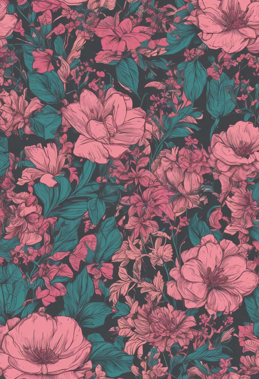 floral wallpaper pink