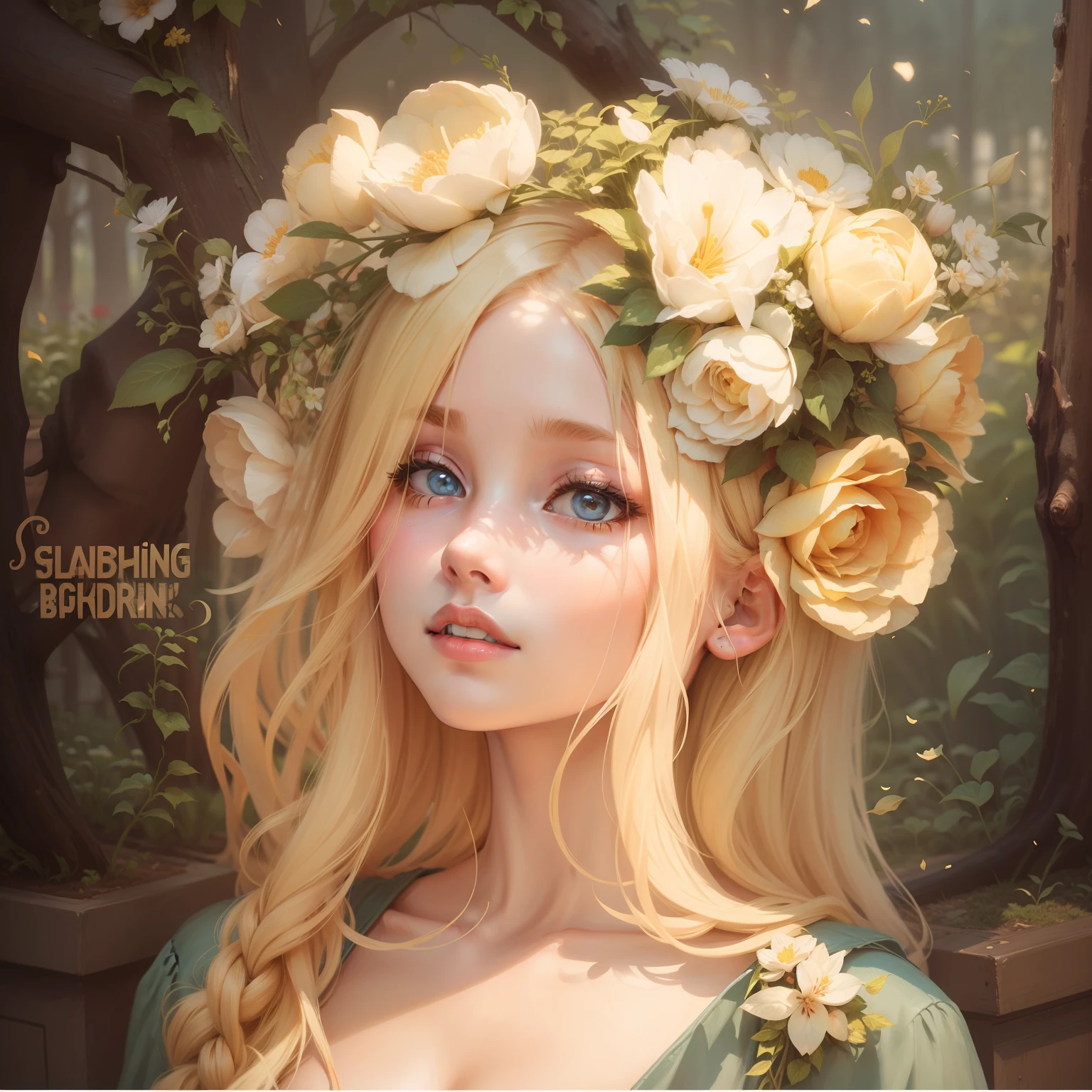 The Girl in the Garden, blonde with blonde hair