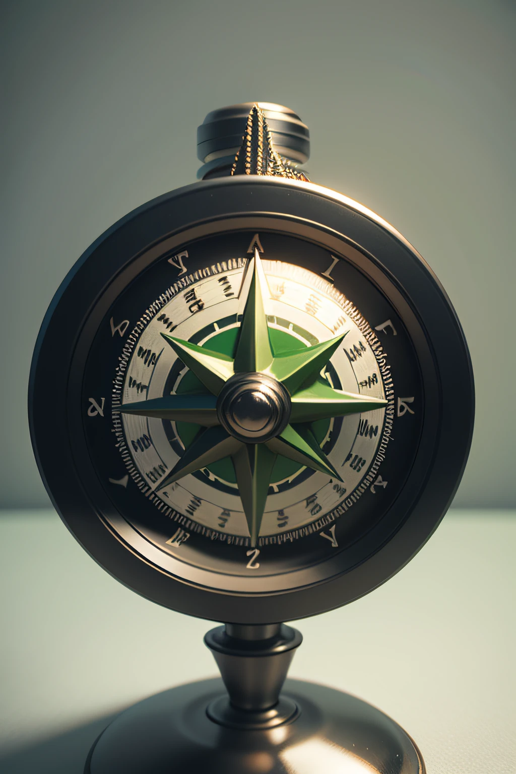a closeup of a green and white compass on a green and white wall, compass, Compass energy flowing, vetor behance hd jesper ejsing, detailed 2d illustration, renderizado em cinema 4 d, renderizado em cinema4d, gyroscope, without any logo, without any letter, Directed by: Adam Marczyński, lowpoly, renderizado em cinema 4 d octane, 3 d product render