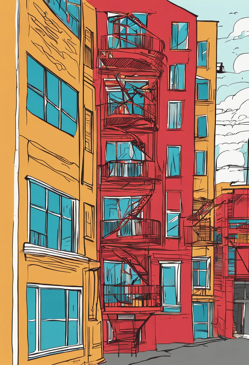 Create a landscape using the color red and yellow that is related to Quiz