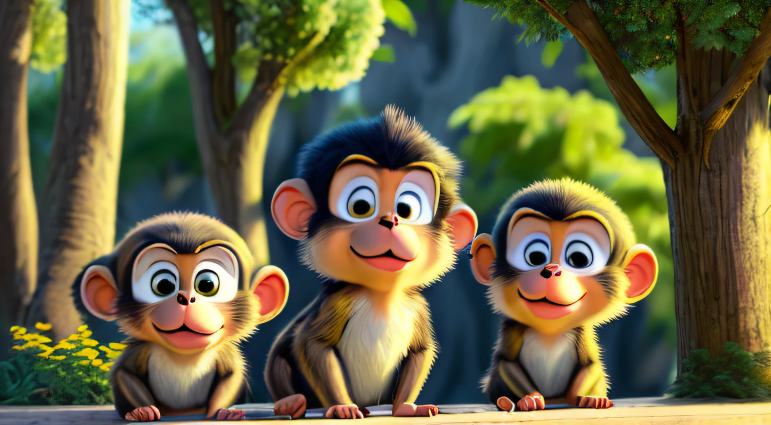 A group of little cute monkeys,mischievous monkeys,playful monkeys,monkey antics,cheeky monkeys,jungle camp,outdoor camp,food sack,scientists away,comedic,humorous,comical,slapstick,cute,fluffy,adorable,high quality,8k,detailed,vibrant colors,natural lighting,lush greenery,photorealistic