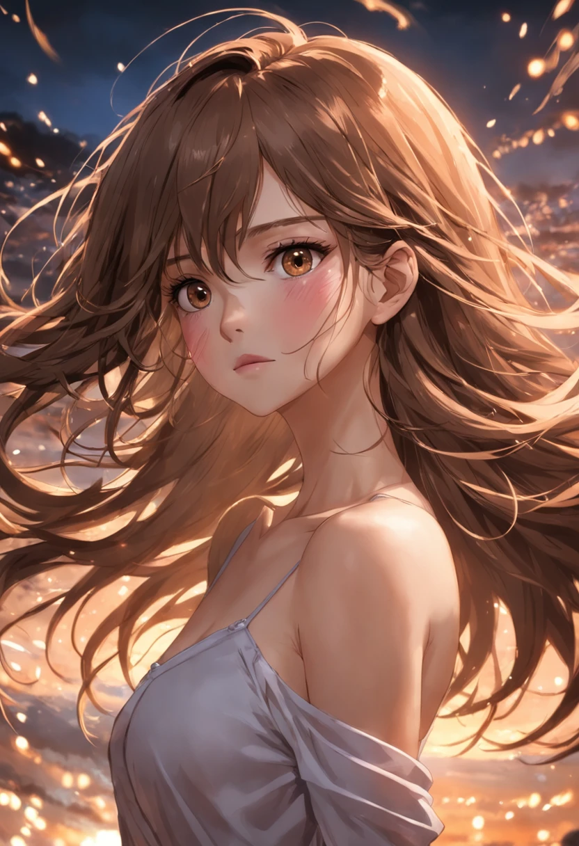 (Foto RAW, best quality), (Realistic, Fotorrealista:1.3), master part, extremamente delicado e bonito, luz suave, (brown hair, Medium hair swaying in the wind), detalhada bonita, (dedos detalhados), olhos e rosto redondo extremamente detalhados, nariz bonito e detalhado, belos olhos detalhados, (corpo gordo) 1 mulher, brasileira, Beleza limpa e limpa, fofo, 40 anos, sorrir, Camisa Vestida, Pants, (Meio Corpo:1.3), (pequenis seios), Rosto realista, corpo obeso realista, ao ar livre
