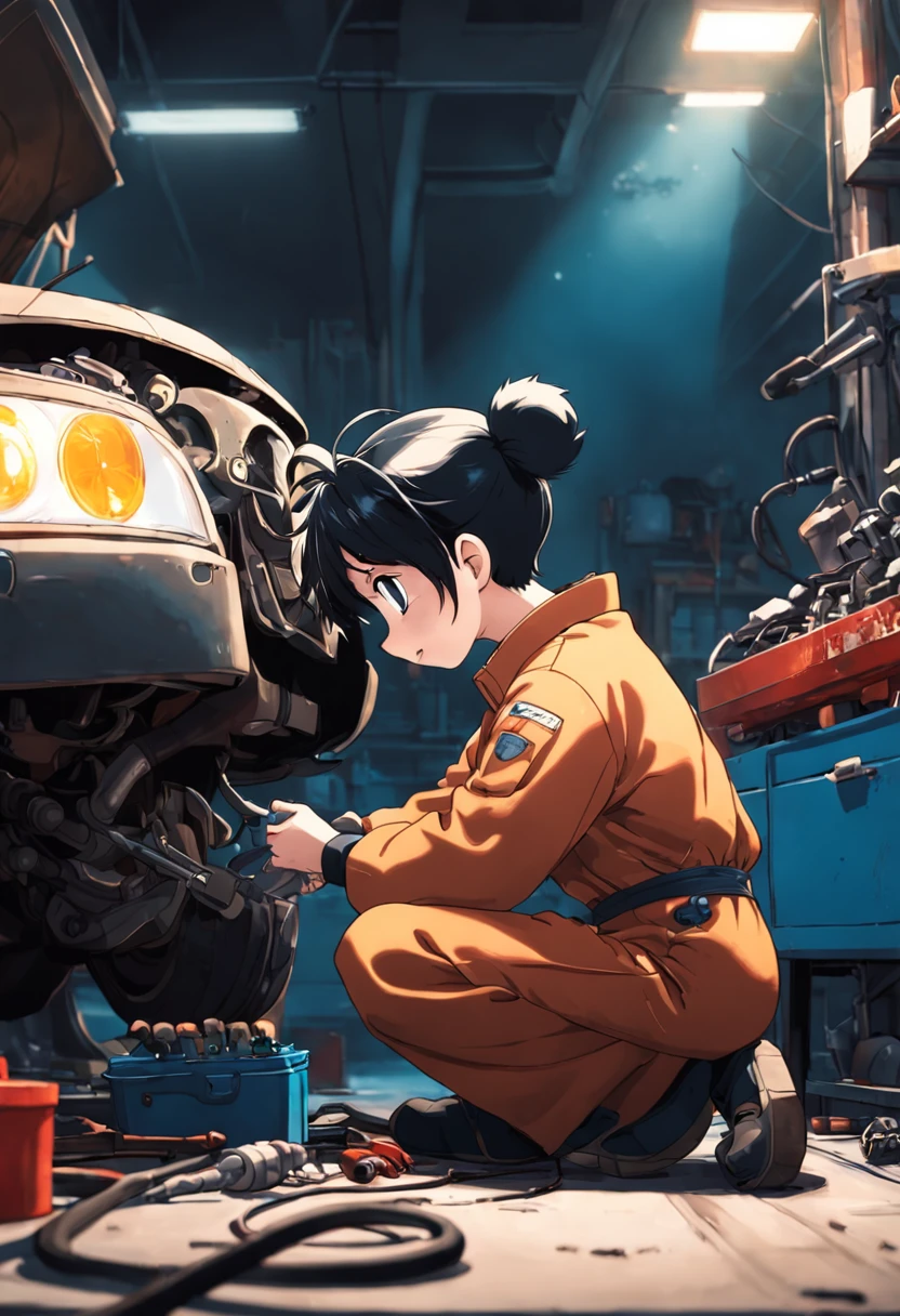 A masterpiece  Mickey Mouse as a Mechanic fixing a car, perfect body, perfect head,  HD