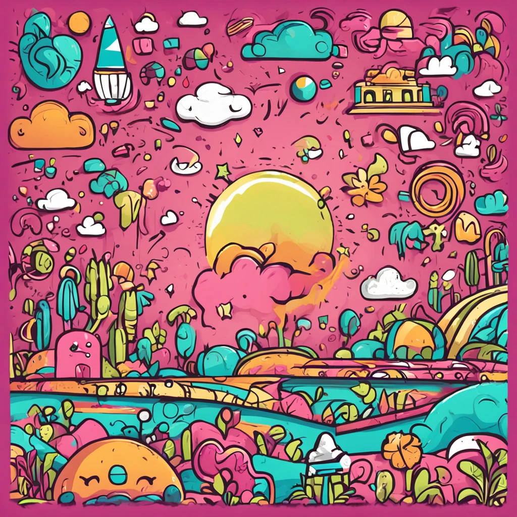 plano de fundo estilo cartoon para canal infantil do youtubo com cores amarelas verdes e rosa misturadas