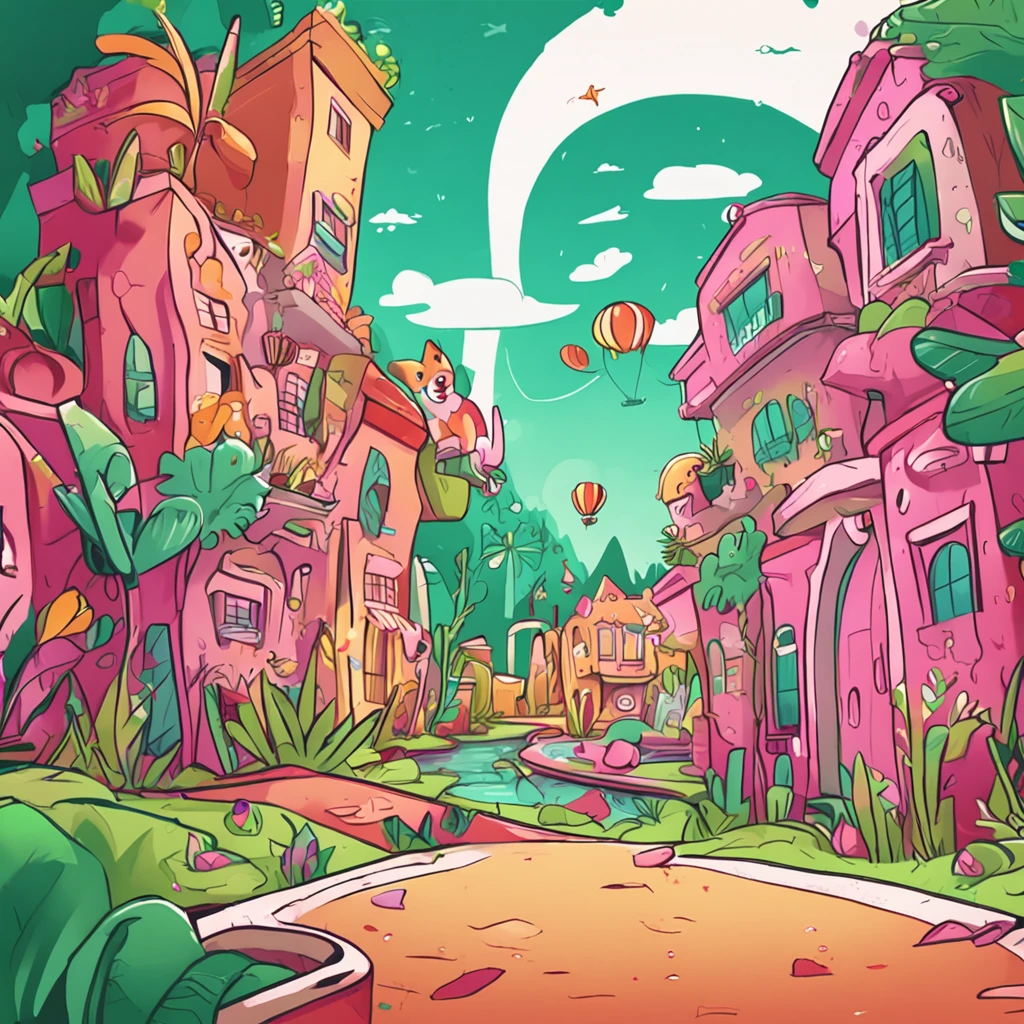 plano de fundo estilo cartoon para canal infantil do youtubo com cores amarelas verdes e rosa misturadas