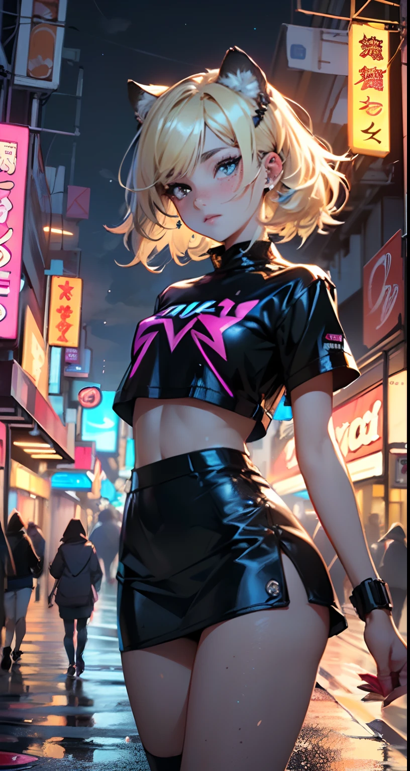 cute little cat loli,(((little loli,small tiny body,petite))),(((6 ))),((anime little cat loli with extremely cute and beautiful blonde  hair walking down the street)),(((cat girl,anthro furry cute,cat-girl))),(((cat ears,cat ears on head,big cat ears))),

(((flat chest))),(((blonde hair:1.35,messy blonde hair,colored inner hair,ear breathing,))),((heterochromia,eye1 yellow,eye2 orange,perfect eyes,upturned eyes:1.3,beautiful detailed eyes,finely detailed beautiful eyes:1,big highlight on eyes:1.2,slanted eyes)),(((freckles on the face,freckles,freckled girl))),(((lustrous skin:1.5,bright skin: 1.5,skin tanned,shiny skin,very shiny skin,shiny body,plastic glitter skin,exaggerated shiny skin))),(delicate detailed fingers,detailed body,detailed arms,human hands,(detailed face)),

cute,slutty,,erotic,(((nsfw))),

zettai ryouiki,revealing clothing,show skin,((rave shirt,neon shirt,rave mini-skirt,visible thong straps)),(wearing a rave outfit:1.3,rave clothes,semi-naked,with little clothing,),(detailed outfit,detailed clothes),

(dynamic pose:1.0),solo focus,embarrassed,centered,scale to fit dimensions,Rule of thirds,

outdoors,((night view)),(very pretty city neon synthwave,cyberpunk night street Background:1.5,dark sky,thick clouds),future vehicles,((neon lights)),thick clouds,(cyberpunk style,neon lights, (synthwave theme background), lonely street),(((detailed background:1.25))),

(best quality),(high resolution),(sharp focus),(ultra detailed),(extremely detailed),(extremely high quality artwork),8k_wallpaper,(extremely detailed CG 8k),(very fine 8K CG),((hyper super ultra detailed perfect piece)),flawless,(((masterpiece))),illustration,vibrant colors,(intricate),High contrast,Selective lighting,Double exposure,HDR (High Dynamic Range),Post-processing,Background blur,